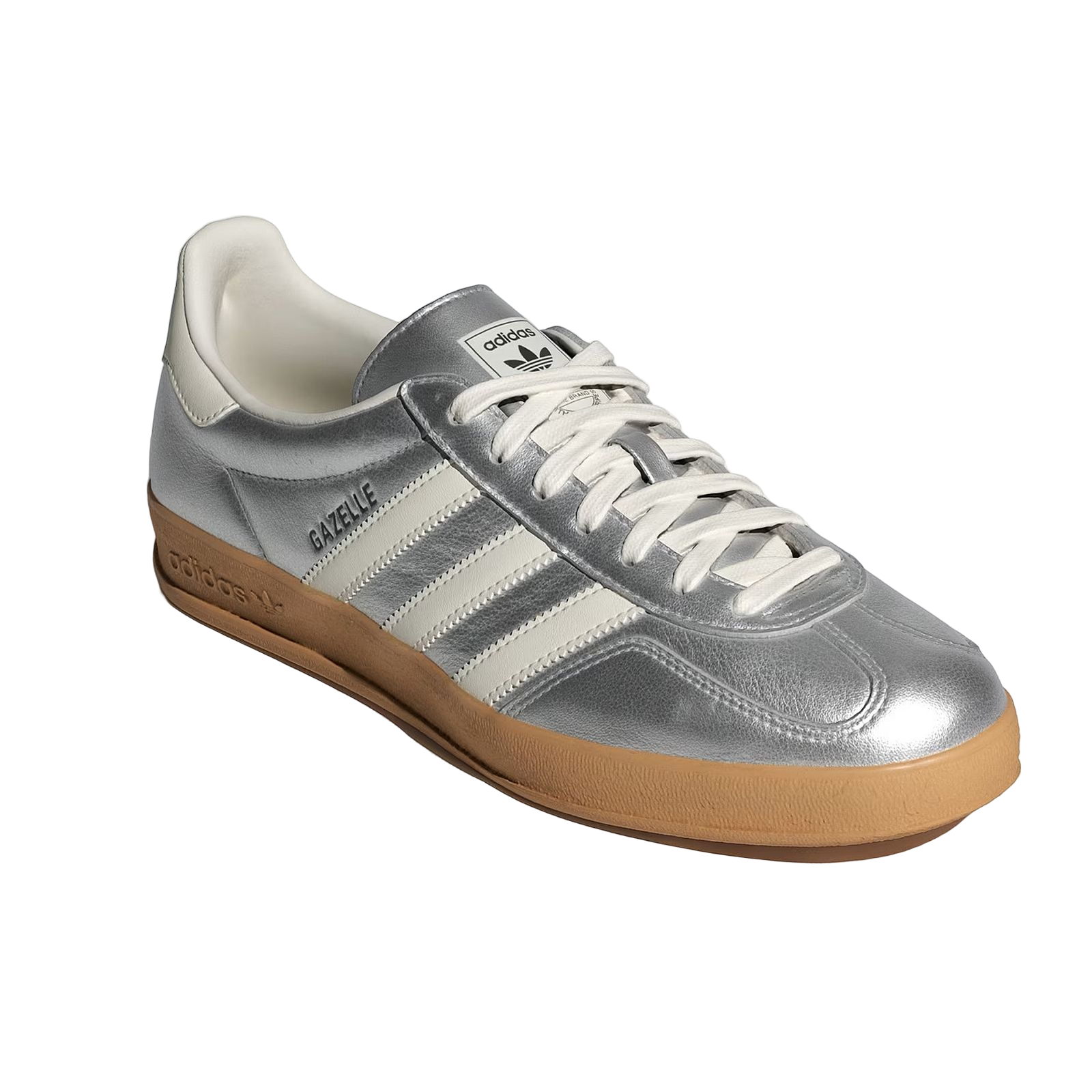 adidas Gazelle Indoor Silver Metallic Core White - buty sneakersy Offstreet