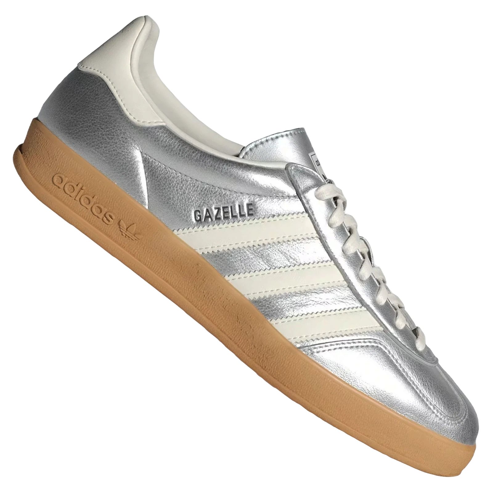 adidas Gazelle Indoor Silver Metallic Core White - buty sneakersy Offstreet