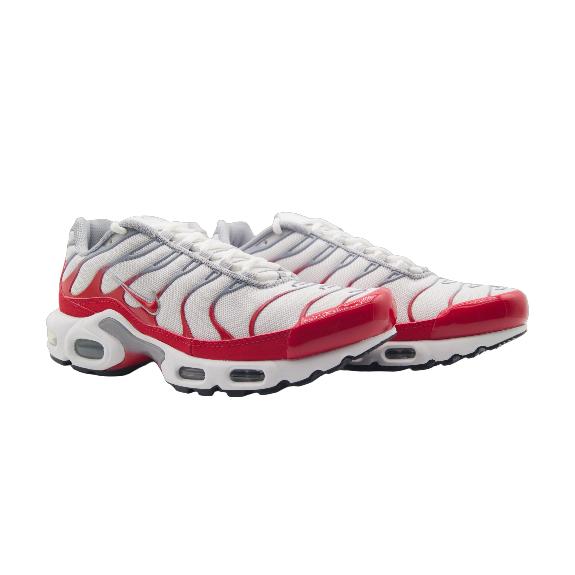 Nike Air Max Plus White University Red Wolf Grey – białe sneakersy