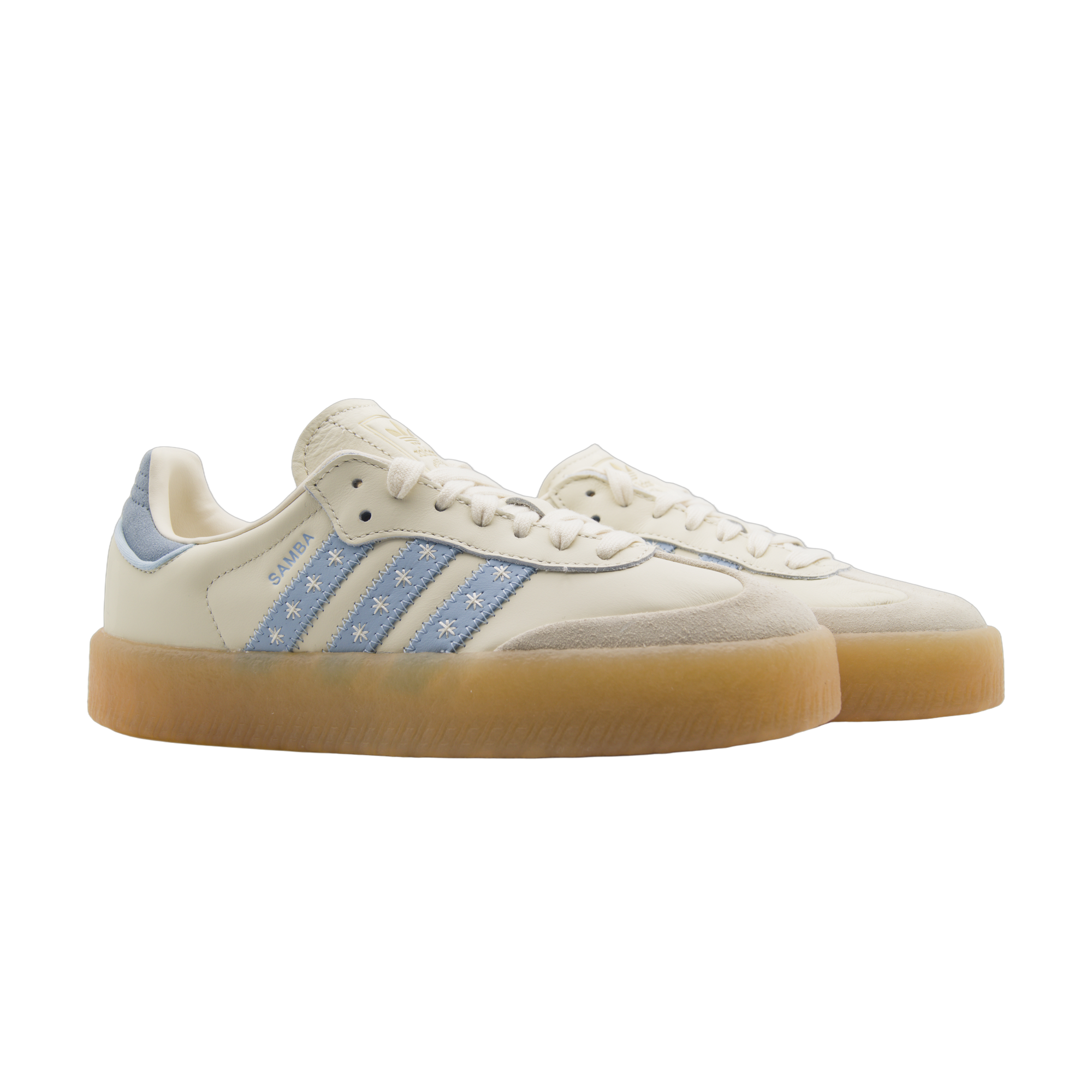 adidas Sambae Cream White Clear Sky – kremowe sneakersy z błękitnymi detalami