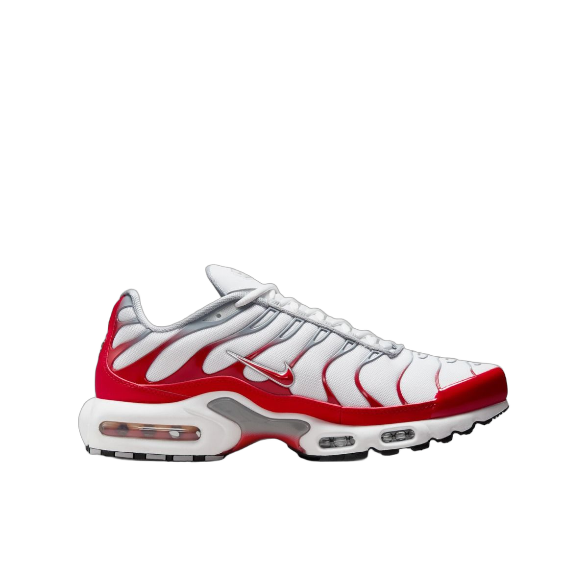 Nike Air Max Plus White University Red Wolf Grey - buty sneakersy Offstreet