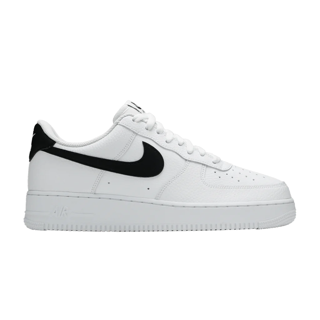 Nike Air Force 1 Low '07 White Black Pebbled Leather - buty sneakersy Offstreet
