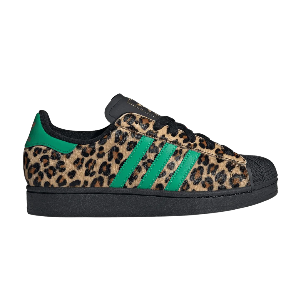 adidas Superstar Black Green Leopard (Women's) - buty sneakersy Offstreet