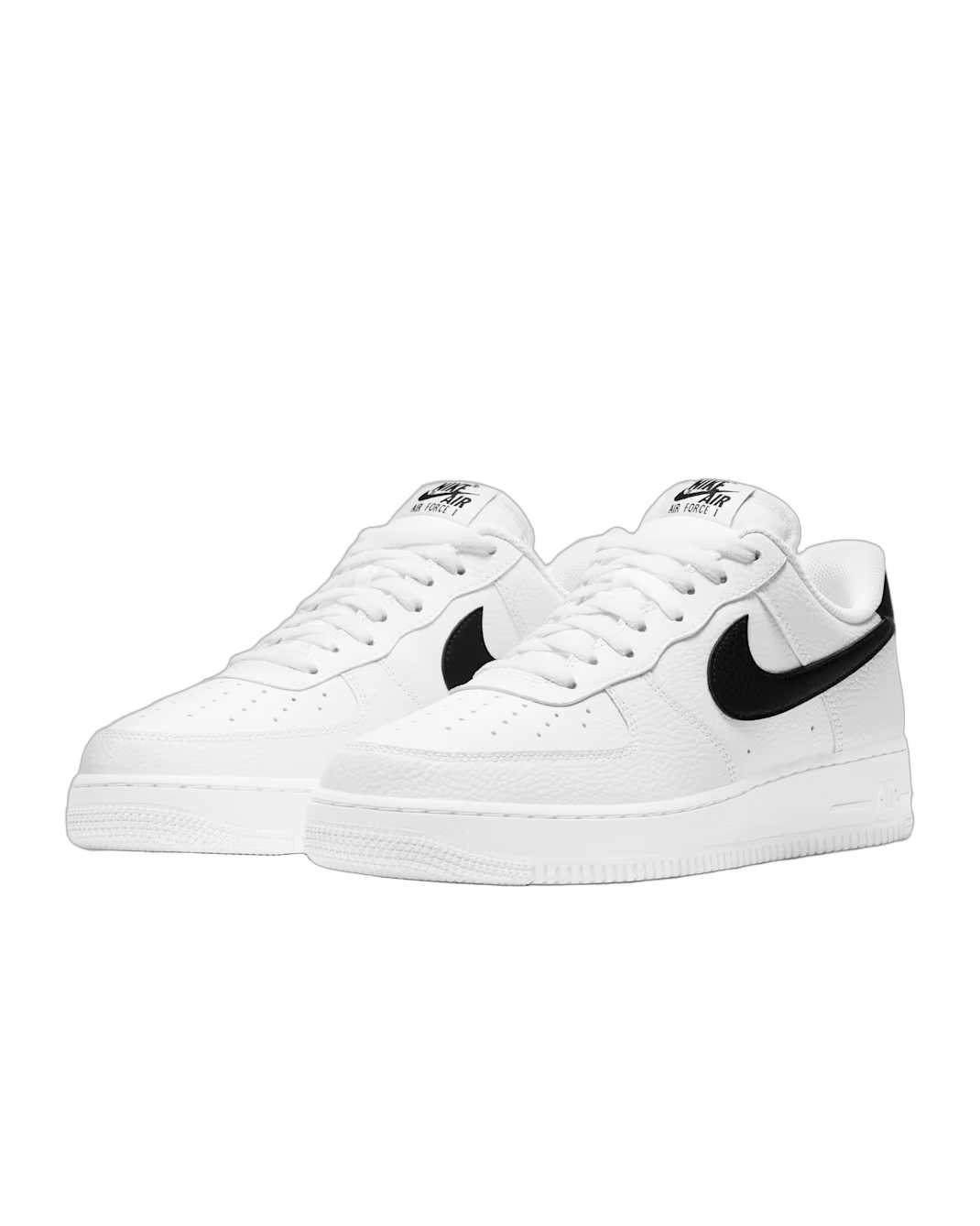 Nike Air Force 1 Low '07 White Black Pebbled Leather - buty sneakersy Offstreet